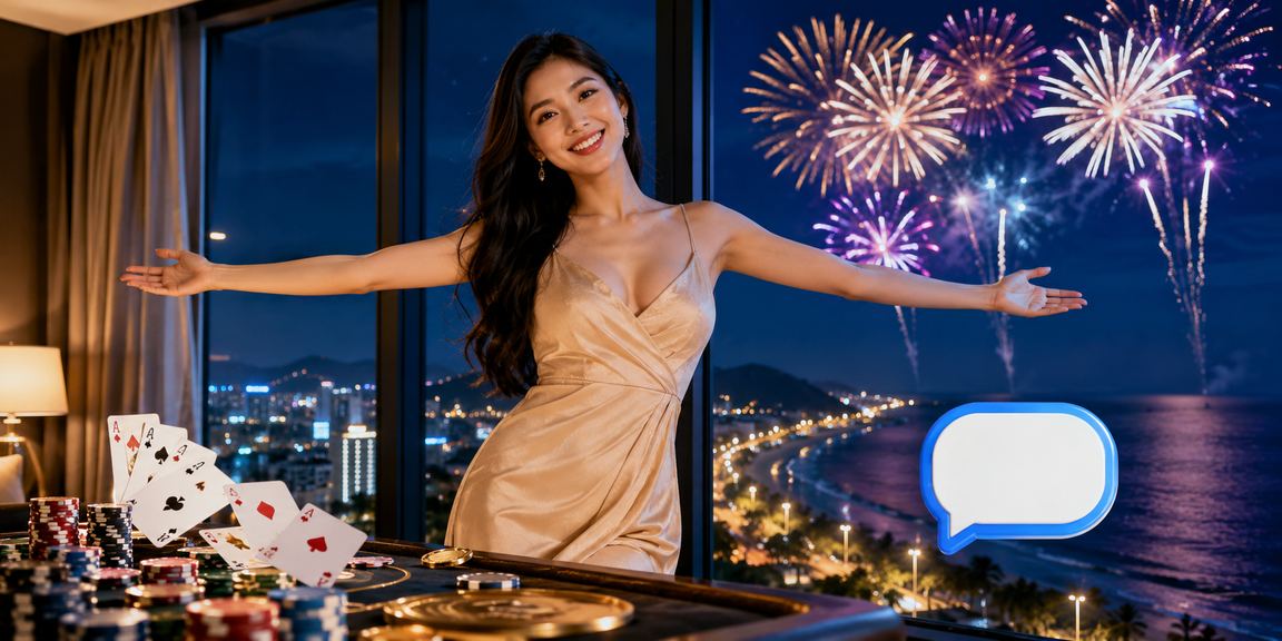 Người chơi thư giãn tại bãi biển Vũng Tàu và tham gia trò chơi bài trực tuyến